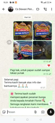 Testimonial Papan Bunga Pernikahan cibungur