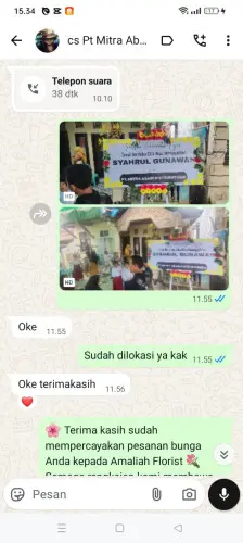 Testimonial Papan Bunga cibungur